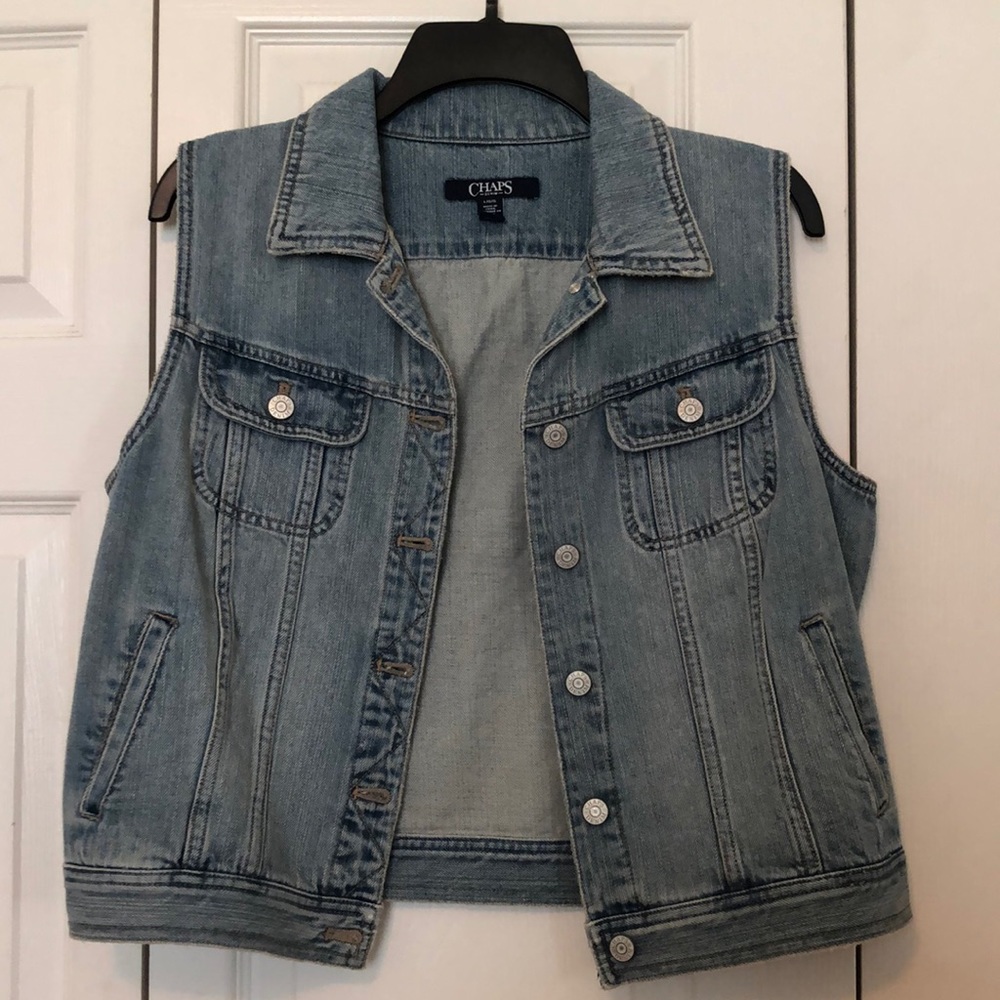 CHAPS denim vest